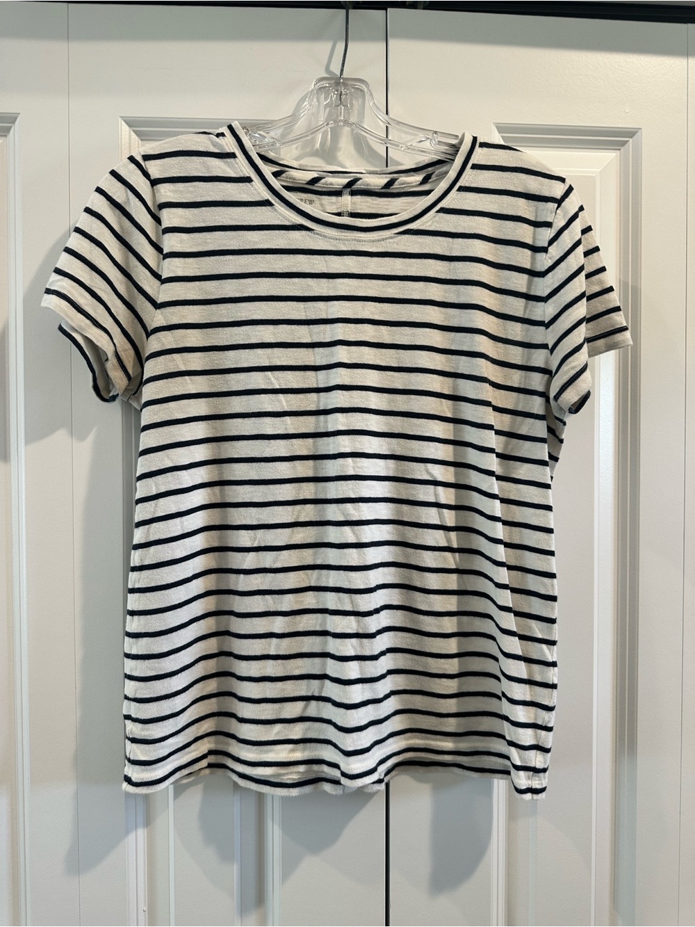 J. Crew Black & White Striped Short Sleeve Tee